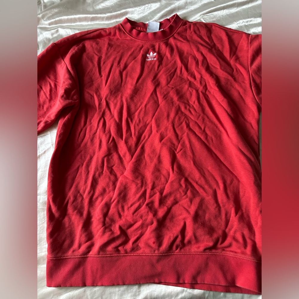 Red adidas crewneckk